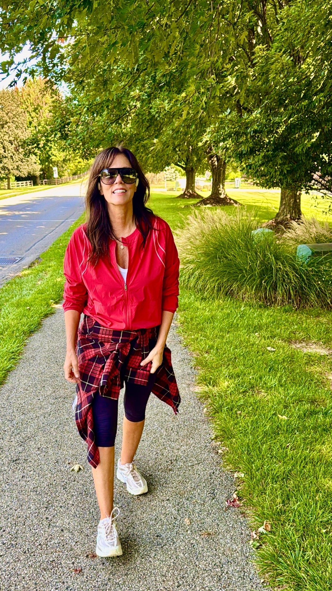 20% off this weekend @Spanx morning walk 
Accidently bought this red jacket in large, in hindsight wish i got medium but I wear it all the time and got the matching red running pants too!

#LTKmomlife #LTKmorningroutine #LTKSaleAlert
