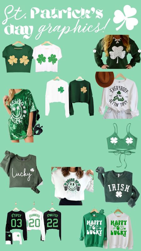 St Patrick’s day graphics 🍀 graphic tshirts, graphics, green tshirts, green graphics, st paddy’s day graphics, st paddy’s day tshirts 

#LTKU #LTKSeasonal #LTKunder50