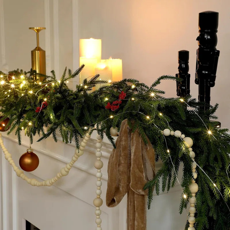 The Holiday Aisle® 1 Pcs Christmas Deluxe Norfolk Pine Garlands Realistic Norfolk Pine Garland F... | Wayfair North America