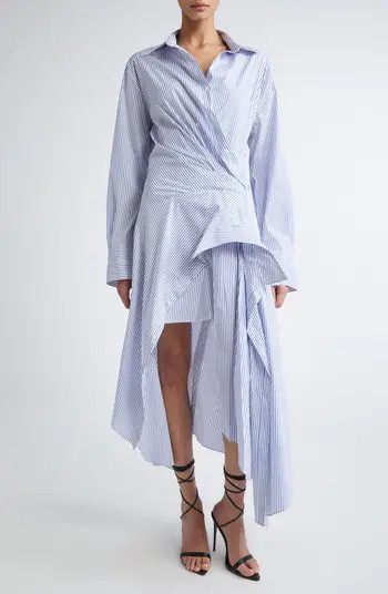 MONSE Cascade Stripe Long Sleeve Deconstructed Shirtdress | Nordstrom | Nordstrom
