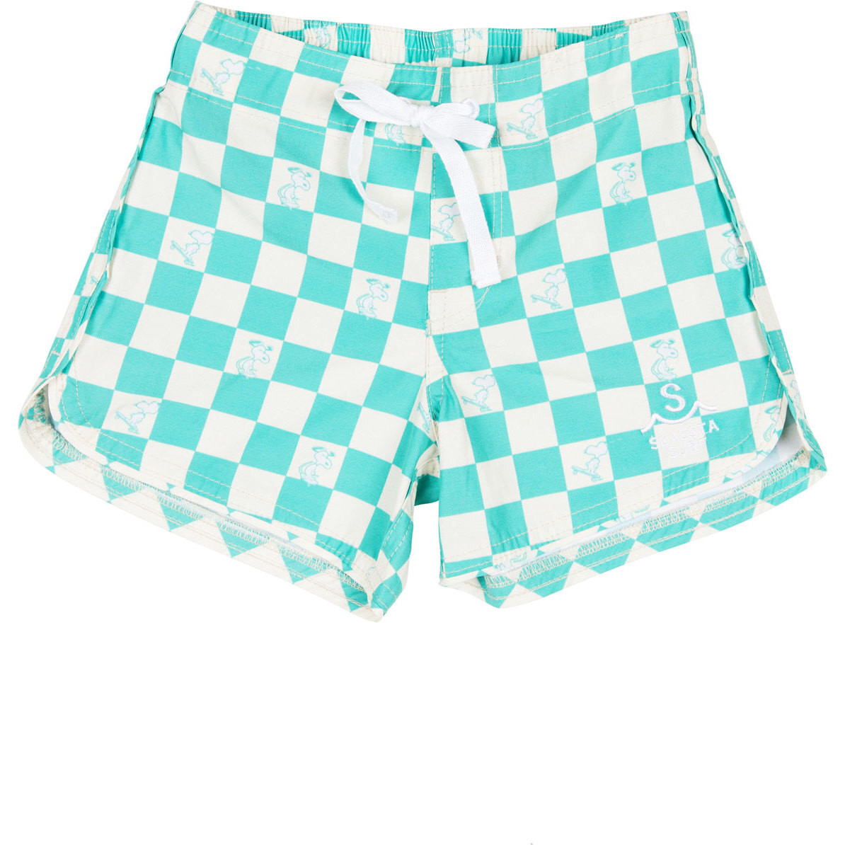 Seaesta Surf x Peanuts® Checkerboard Boardshorts, Mint | Maisonette