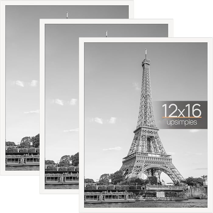 upsimples 12x16 Picture Frame White 3 Pack, Scratch-Proof Poster Frames 12 x 16 for Photo Gallery... | Amazon (US)