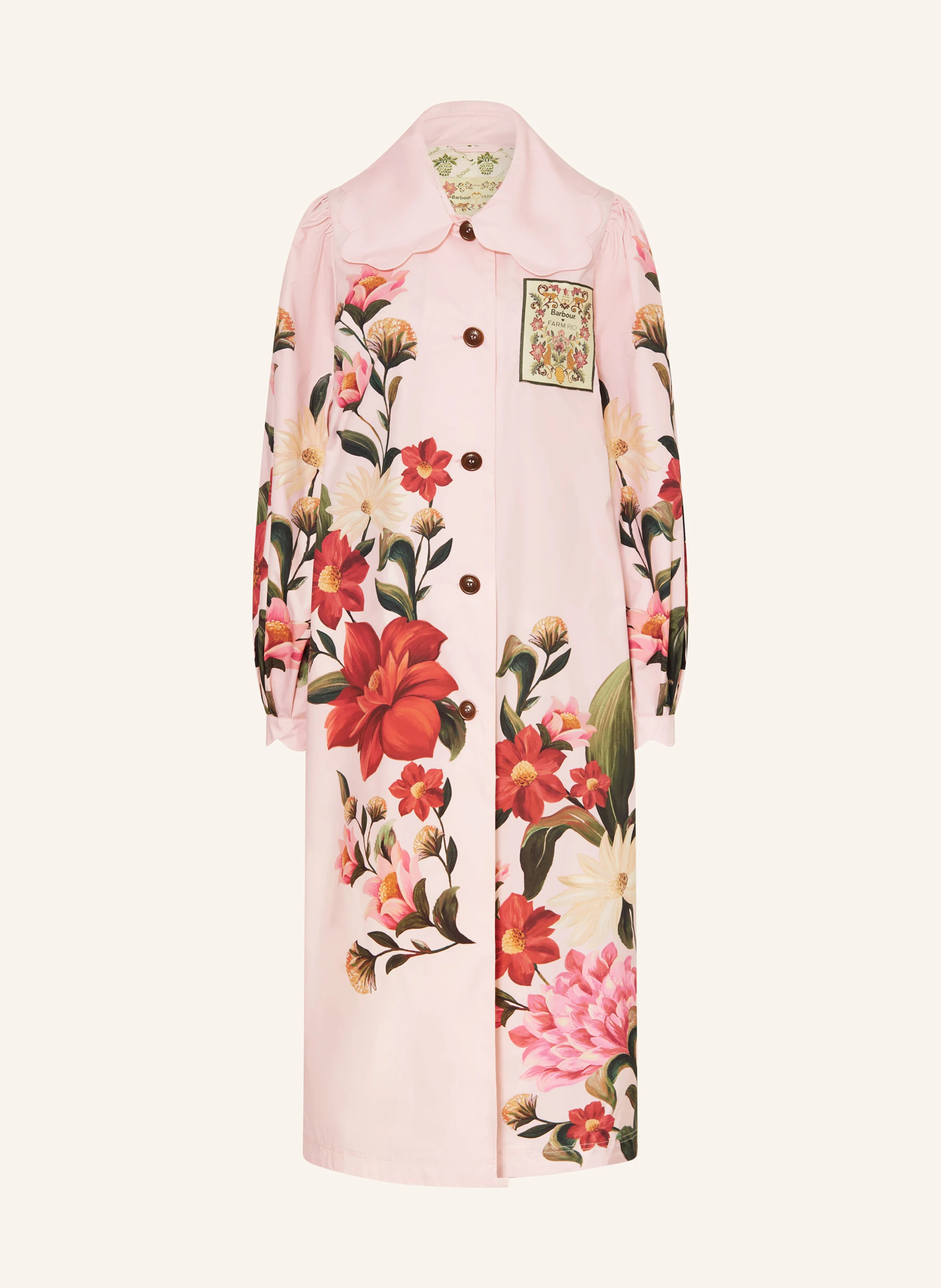Barbour Mantel BROMELIA SHOWERPROOF Barbour FARM Rio in rosa / rot / dunkelgr\u00fcn | Breuninger (DACH)