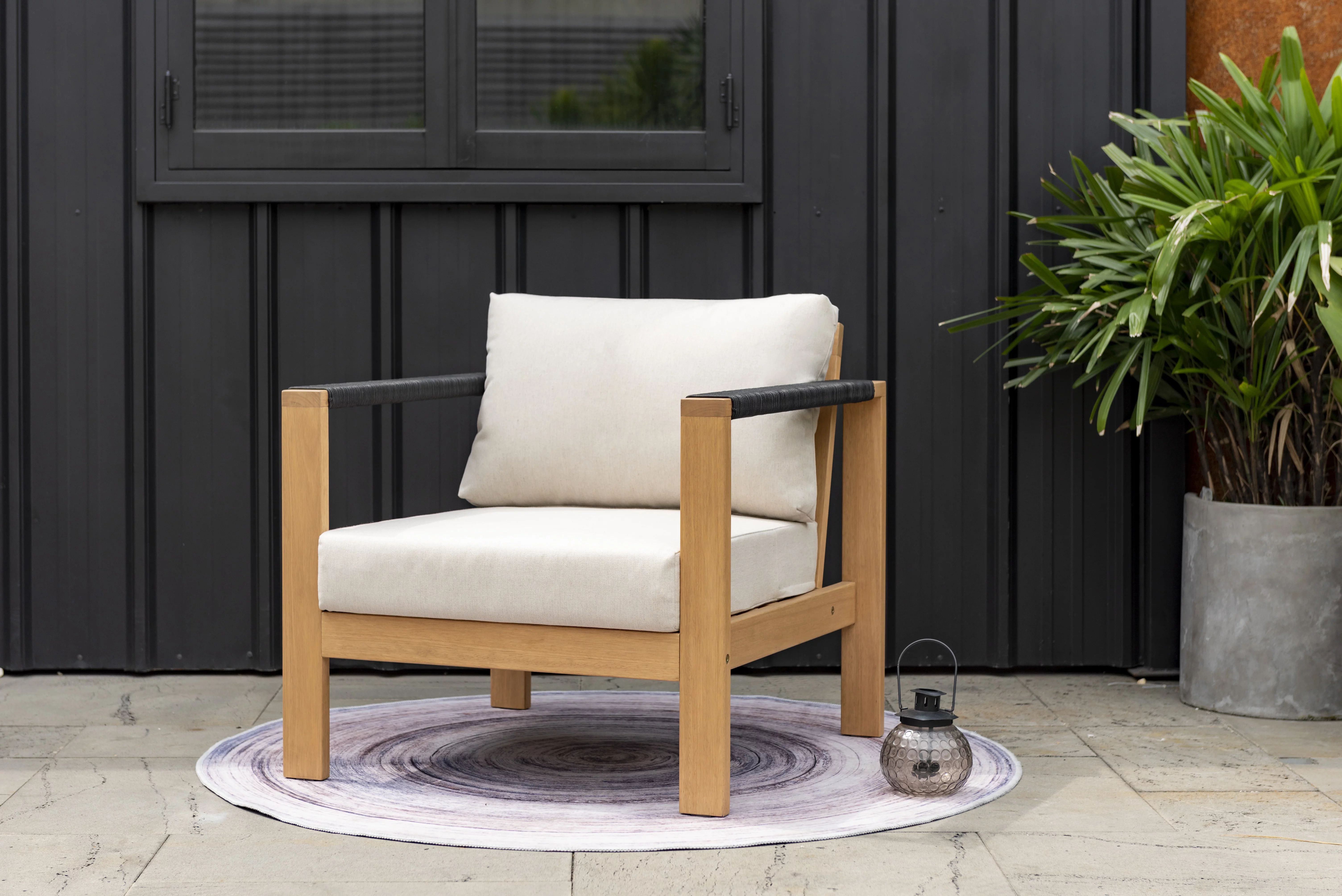 Better Homes & Gardens Braxton 4 Pc Outdoor Sofa Set, Wood Natural Color | Walmart (US)