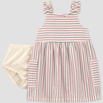 Carter's Just One You® Baby Girls' Multi Striped Americana Dress - White/Blue/Red 24M | Target