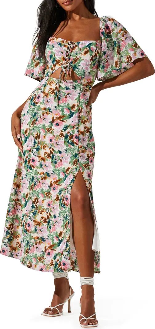 Floral Cutout Detail Dress | Nordstrom