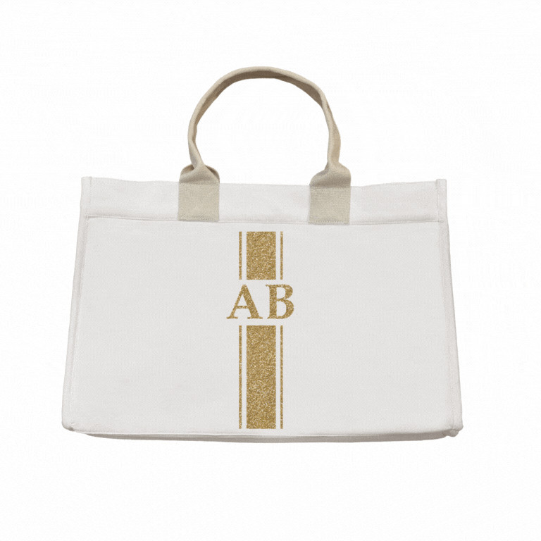 NEW! Anywhere Bag with Trolley Sleeve in Natural MONOGRAM STRIPE | Quilted Koala