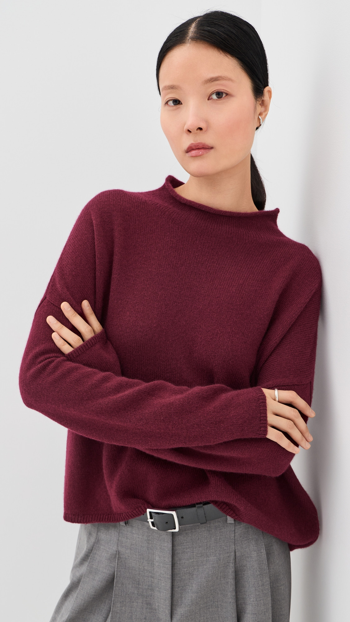 LISA YANG Sandy Sweater Deep Plum 2 | Shopbop