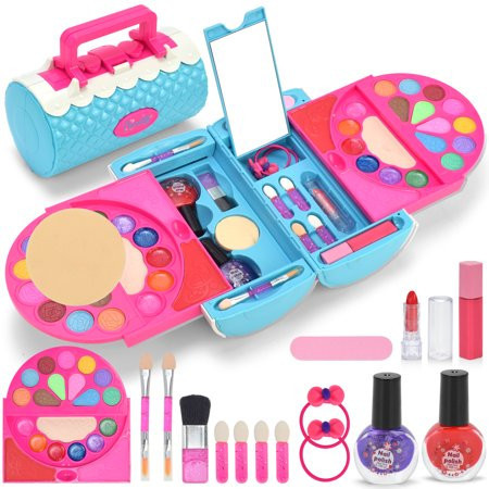 Kids Makeup Kit for Girl - Play Makeup for Little Girls Christmas Makeup Gift Sets Washable Make Up for Little Girls Non-Toxic & Safe Christmas Gifts for 3 4 5 6 7 8 9 10 Years Old Girls(Blue) | Walmart (US)