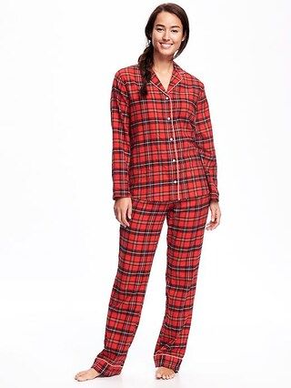 Old Navy Printed Flannel Sleep Set For Women Size L - Red plaid | Old Navy US