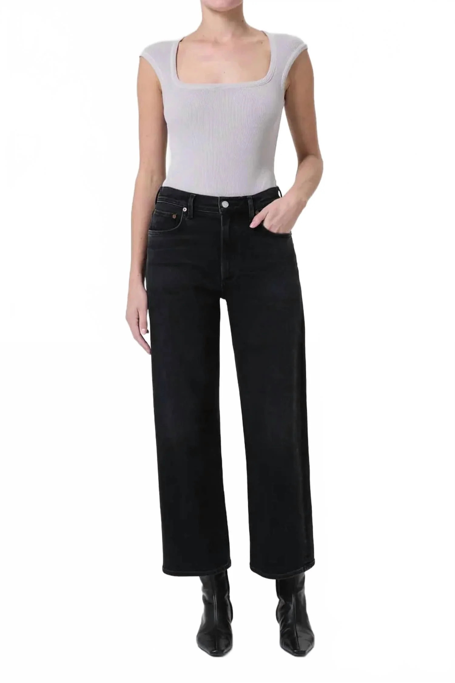 Ren High Rise Wide Leg Jeans In Hush | Shop Simon