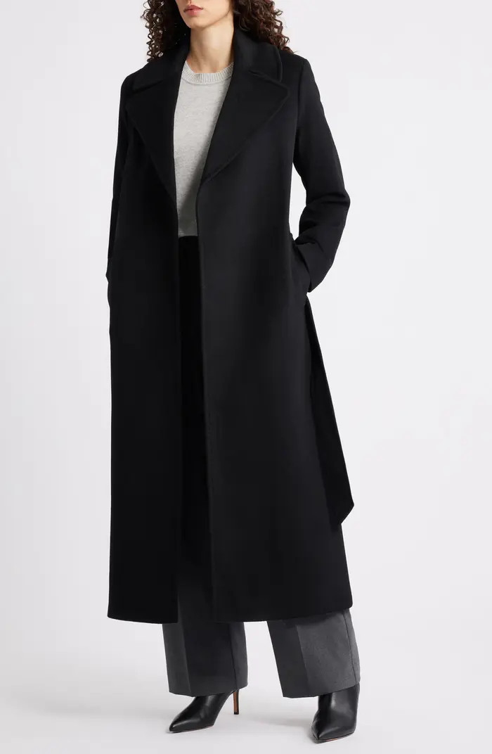 Lauren Ralph Lauren Belted Wool Blend Wrap Coat | Nordstrom | Nordstrom