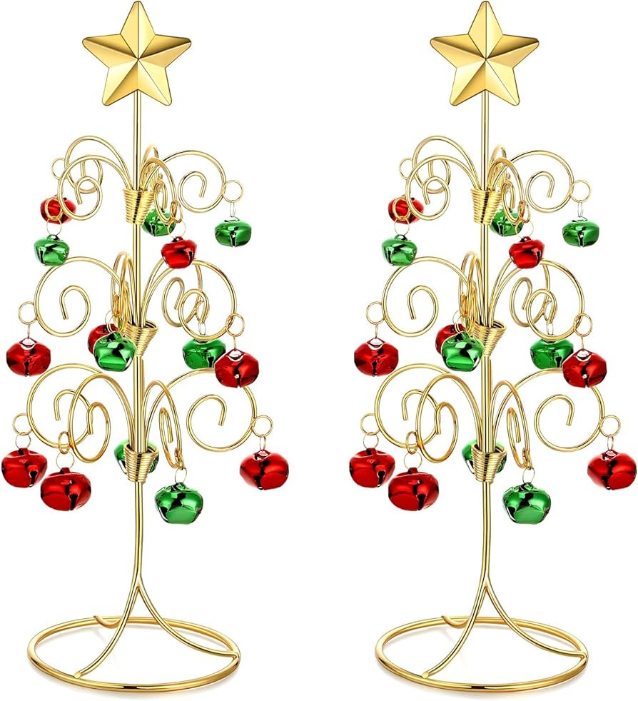 Hicarer 2 Pcs Christmas 11.5 Inch Ornament Display Tree Tabletop Metal Holder Hanger Wire Hook Or... | Amazon (US)