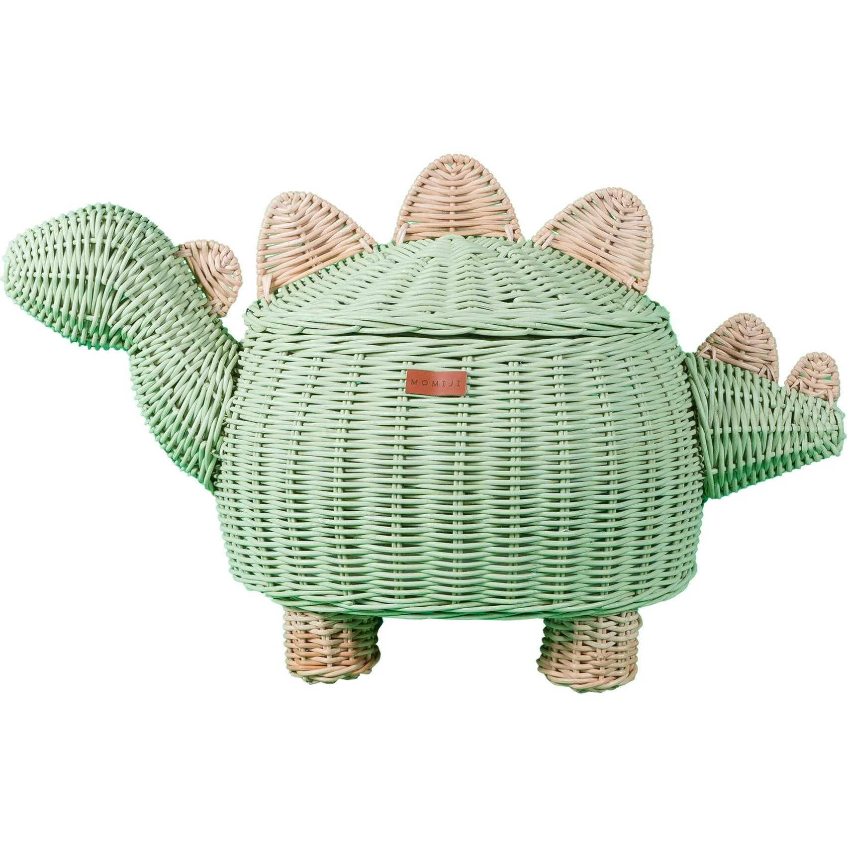 Dinosaur Handcrafted Rattan Storage Basket Mint Green - Large Wicker | Maisonette