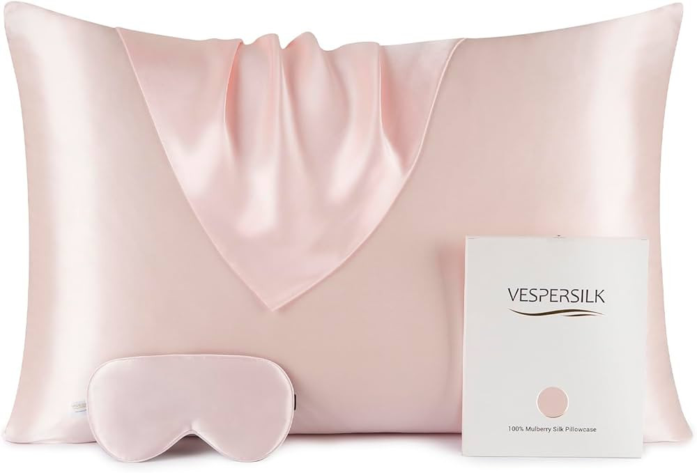 Vespersilk 100% Pure Mulberry Silk Pillowcase for Hair and Skin, with Eye Mask for Sleeping. Genu... | Amazon (UK)
