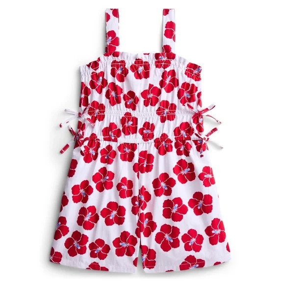 Wonder Nation Girls Elastic Waist Romper, Sizes 4-18 & Plus | Walmart (US)