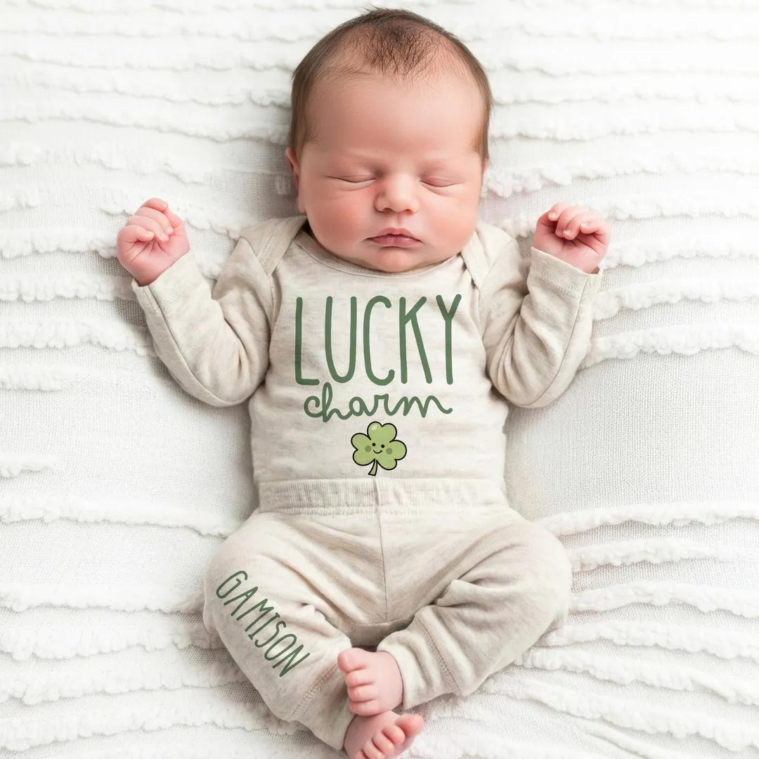 Lucky Charm Baby St. Patrick's Day Outfit, Coming Home Outfit March, Baby 1st Saint Patty Day, Pe... | Etsy (US)