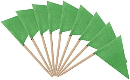 100 Pcs Solid Green Toothpick Flags Small Mini Plain Green Color Triangle Stick Cupcake Toppers F... | Amazon (US)