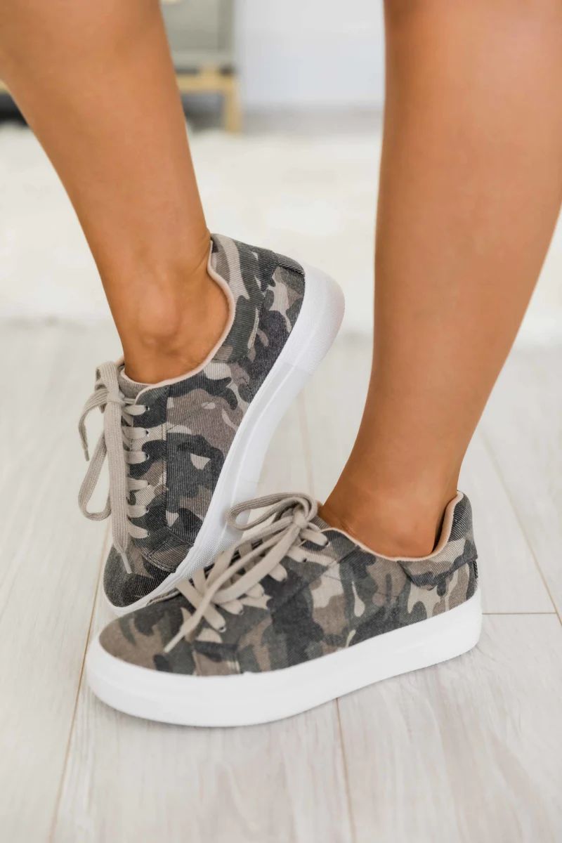 The Jenny Camo Sneakers | The Pink Lily Boutique