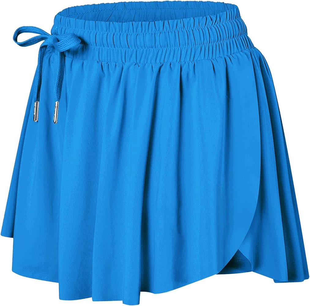 Wsirmet Flowy Shorts for Women Butterfly Shorts 2 in 1 Athletic Workout Gym Biker Running Shorts ... | Amazon (US)