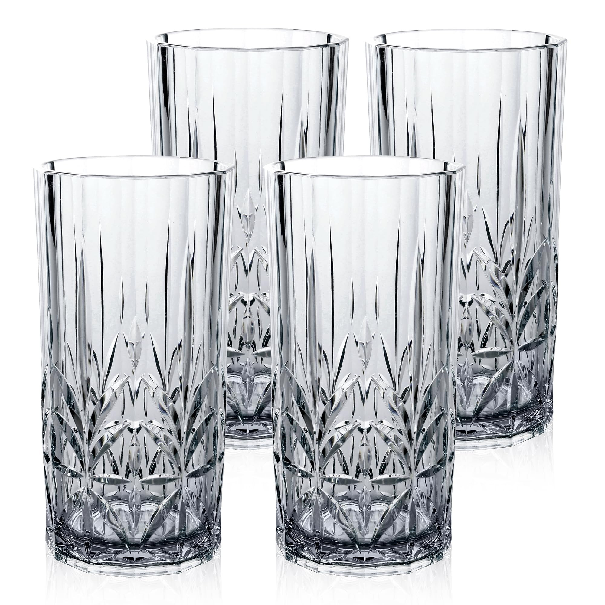 BELLAFORTE Shatterproof Tritan Tall Tumbler Set of 4, 18oz - Myrtle Beach Drinking Glasses - Unbr... | Amazon (US)