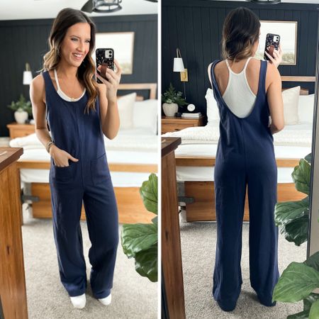 Comfy lounge jumpsuit from Old Navy! Size down. I’m in a xs tall. 