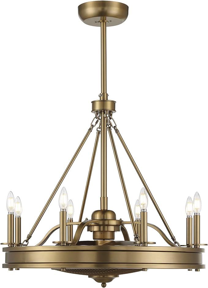 Savoy House 39-FD-124-322 Lyon 8-Light Fandelier in Warm Brass (30" W x 28" H) | Amazon (US)