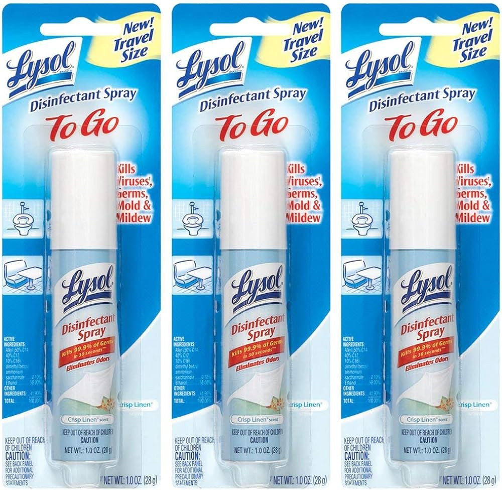Lysol Disinfectant Spray to Go, Crisp Linen, 1 Ounce (Pack of 3) | Amazon (US)