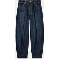 Zara - Zw Collection Barrel High-Waist Jeans - Blue - 6 - Woman | Zara UK