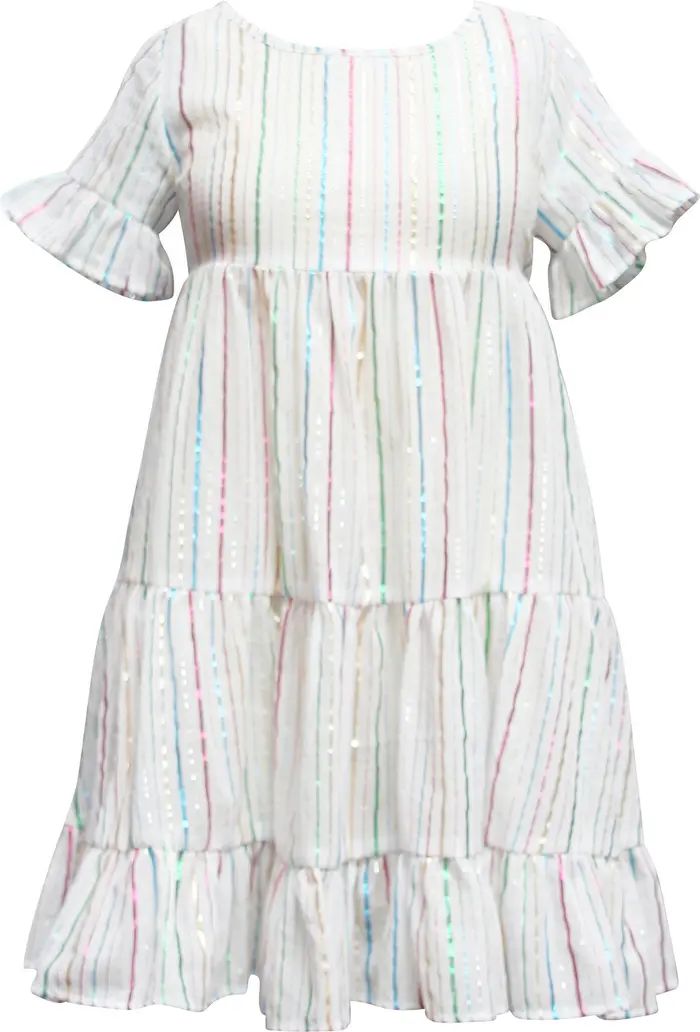 Ava & Yelly Yarn Dye Metallic Stripe Ruffle Dress | Nordstromrack | Nordstrom Rack