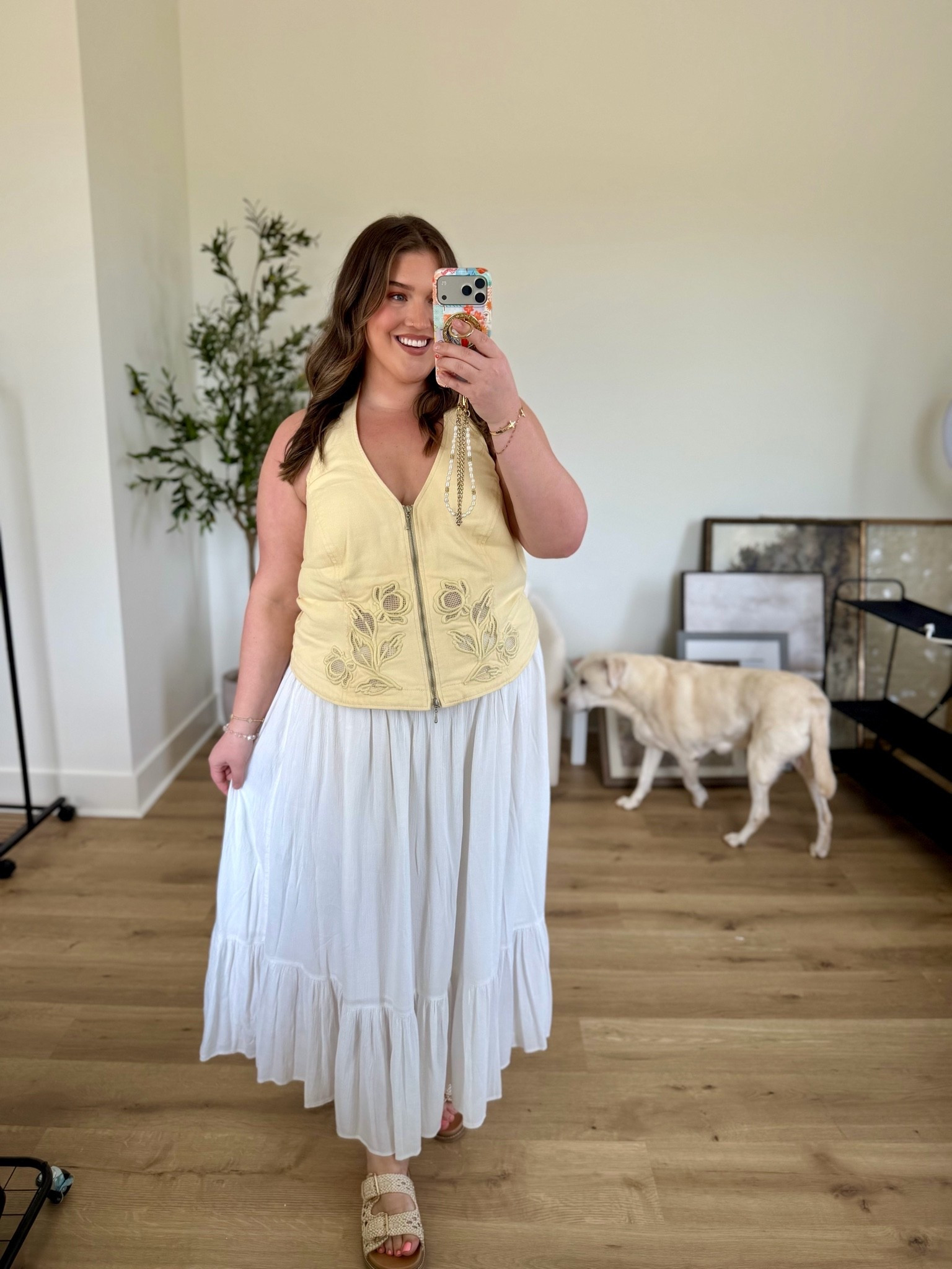 Outfit I wore for a hair day refresh @ the salon 💇🏼‍♀️ Just got this yellow halter top in from @Eloquii and it is SO cute. Wearing a size 18. Paired with an old maxi skirt from Aerie linking other options as well as the matching pants to the top ☀️

#LTKgrwm #LTKootd #LTKPlusSize