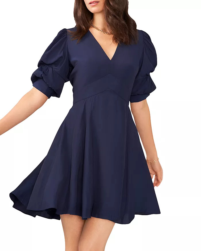 1.STATE Bubble Sleeve V Neck Dress Back to results -  Women - Bloomingdale's | Bloomingdale's (US)
