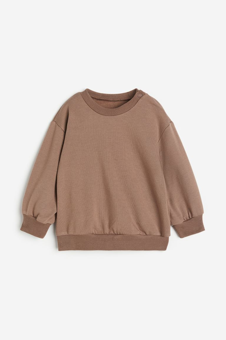 Cotton Sweatshirt - Brown - Kids | H&M US | H&M (US + CA)