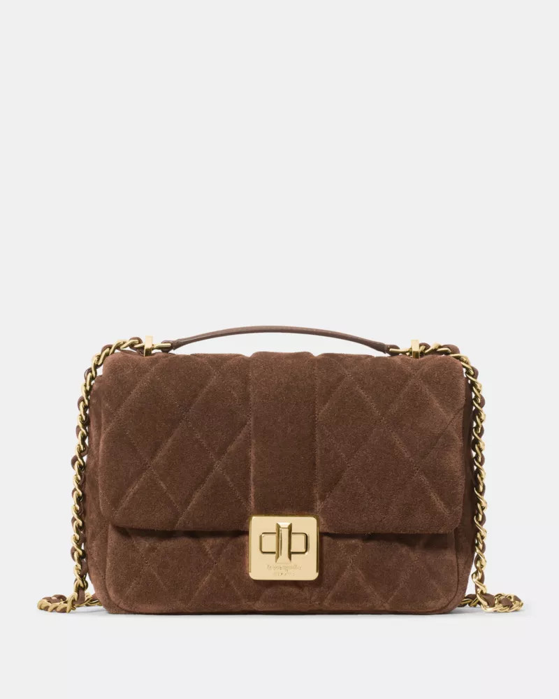 Carey Quilted Suede Small Flap Crossbody | Kate Spade Outlet