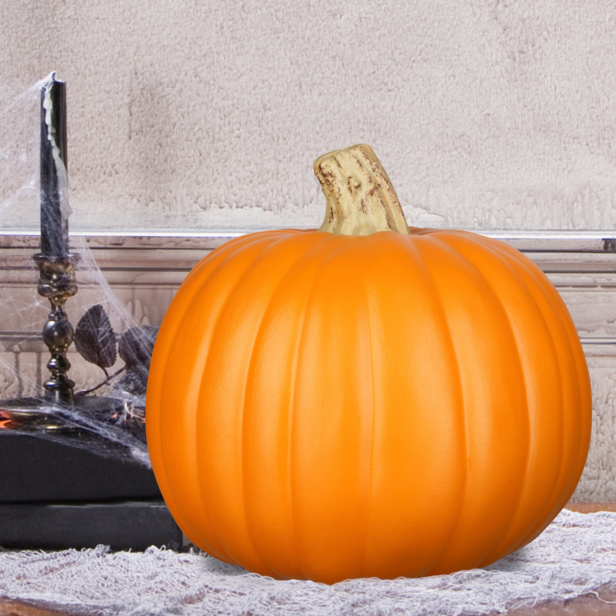 Halloween Orange Pumpkin Decoration, 9 in, by Way To Celebrate | Walmart (US)