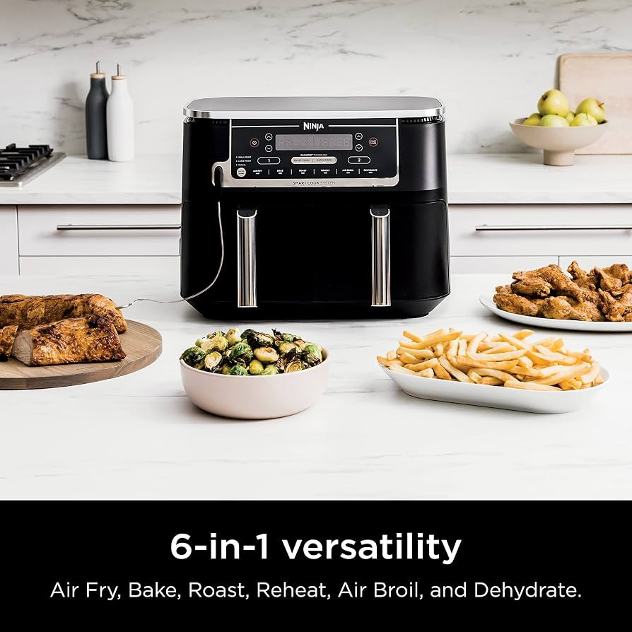 Ninja Air Fryer, Thermometer, Roast, Bake, Air Fry, Crisps, Broil, Reheats, Keep Warm, 10-in-1, F... | Amazon (US)