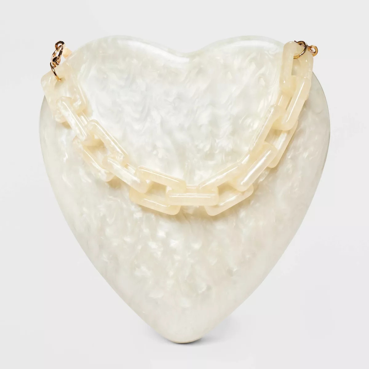 Pearl Heart Minaudiere Top Handle Bag - A New Day™ Cream | Target