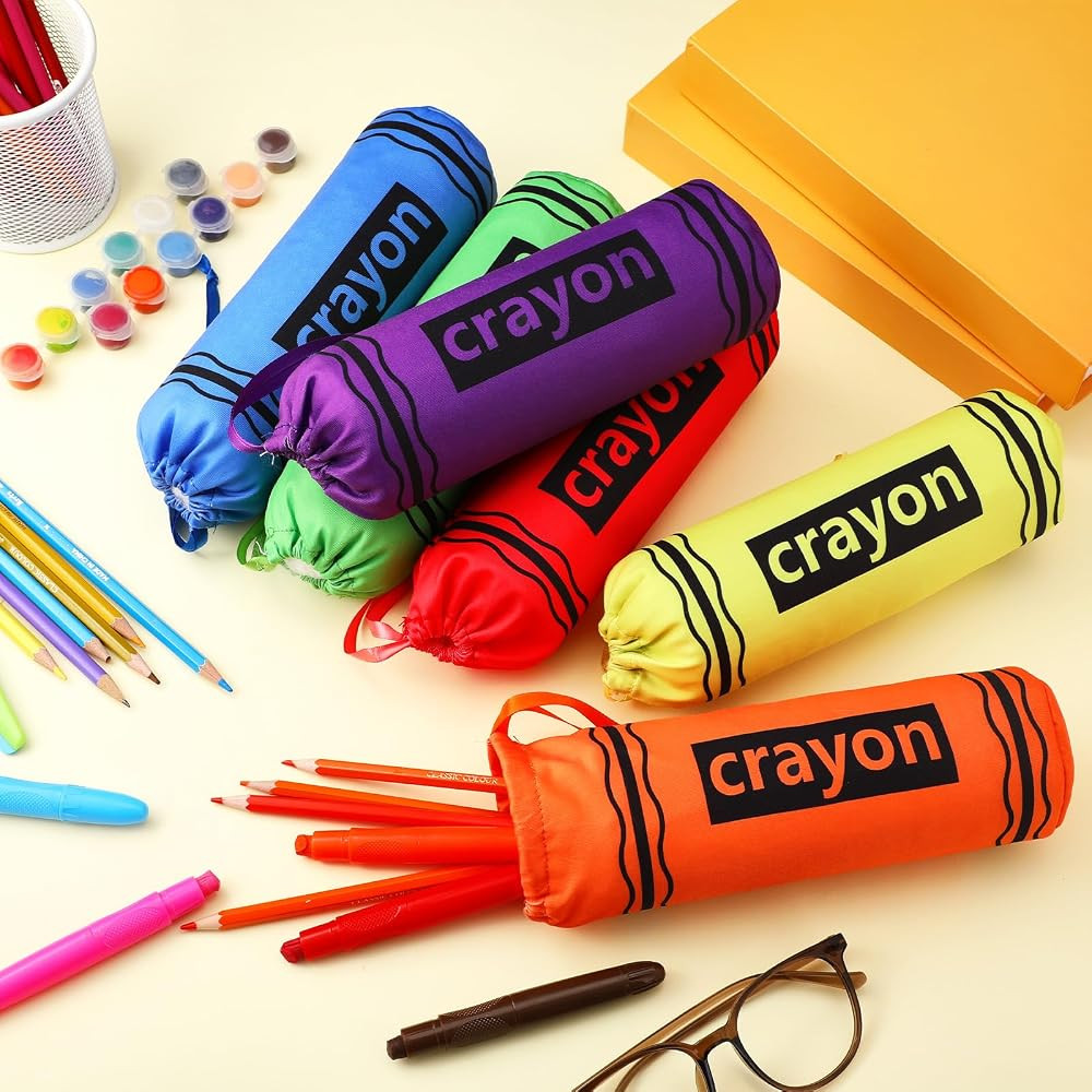 Sherr 6 Pcs Crayon Pencil Pouch Cases Bulk Crayon Shaped Bags Teacher Appreciation Gift Back to S... | Amazon (US)