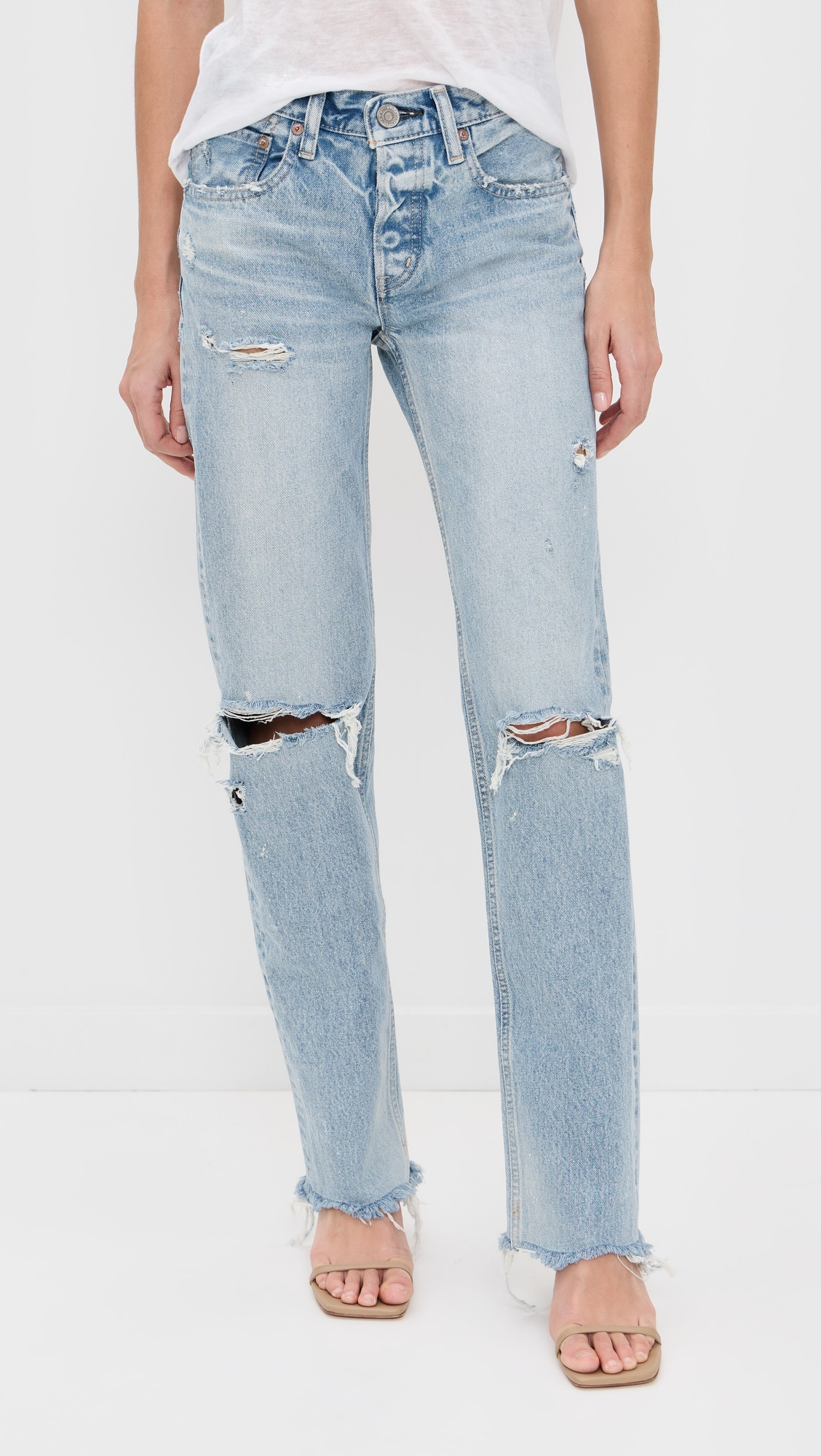 MOUSSY VINTAGE Odessa Straight Low Jeans Light Blue 28 | Shopbop