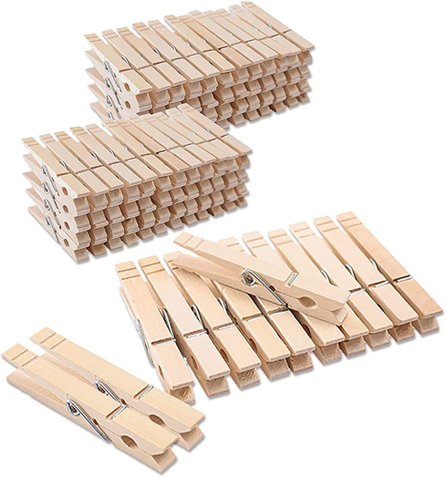 Clothes Pins Wood for Hanging Clothes,3.5 Inch【100pcs】 Heavy Duty Wooden Clothespins,Clothes ... | Amazon (US)