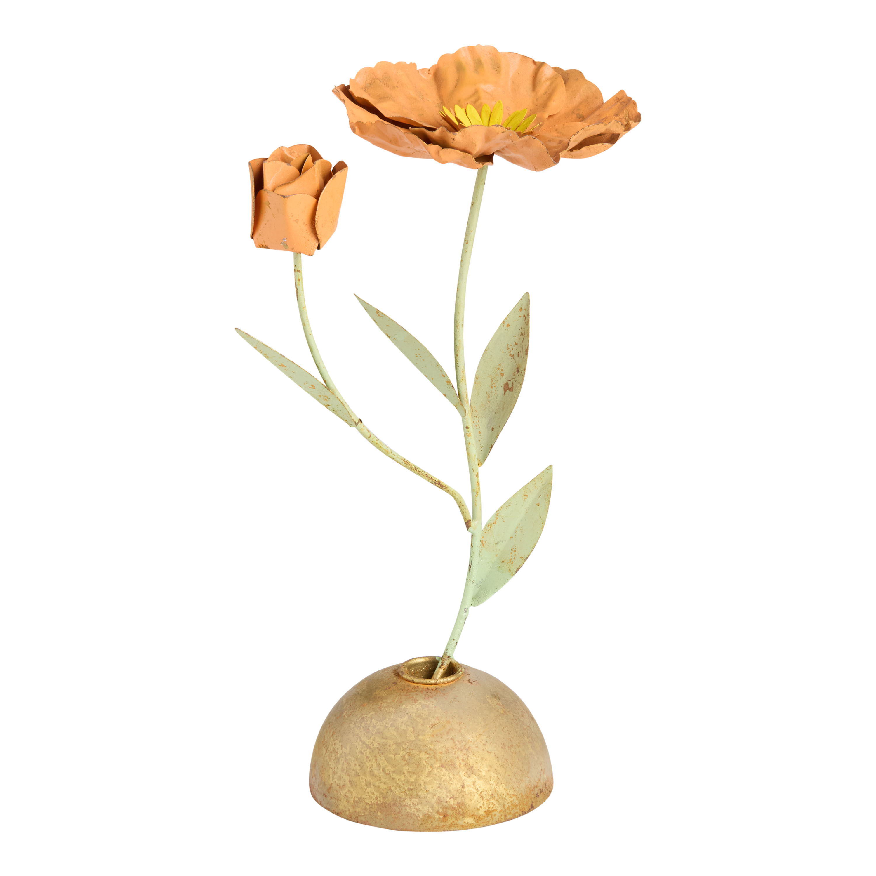 Orange Metal Poppy Tabletop Decor | World Market