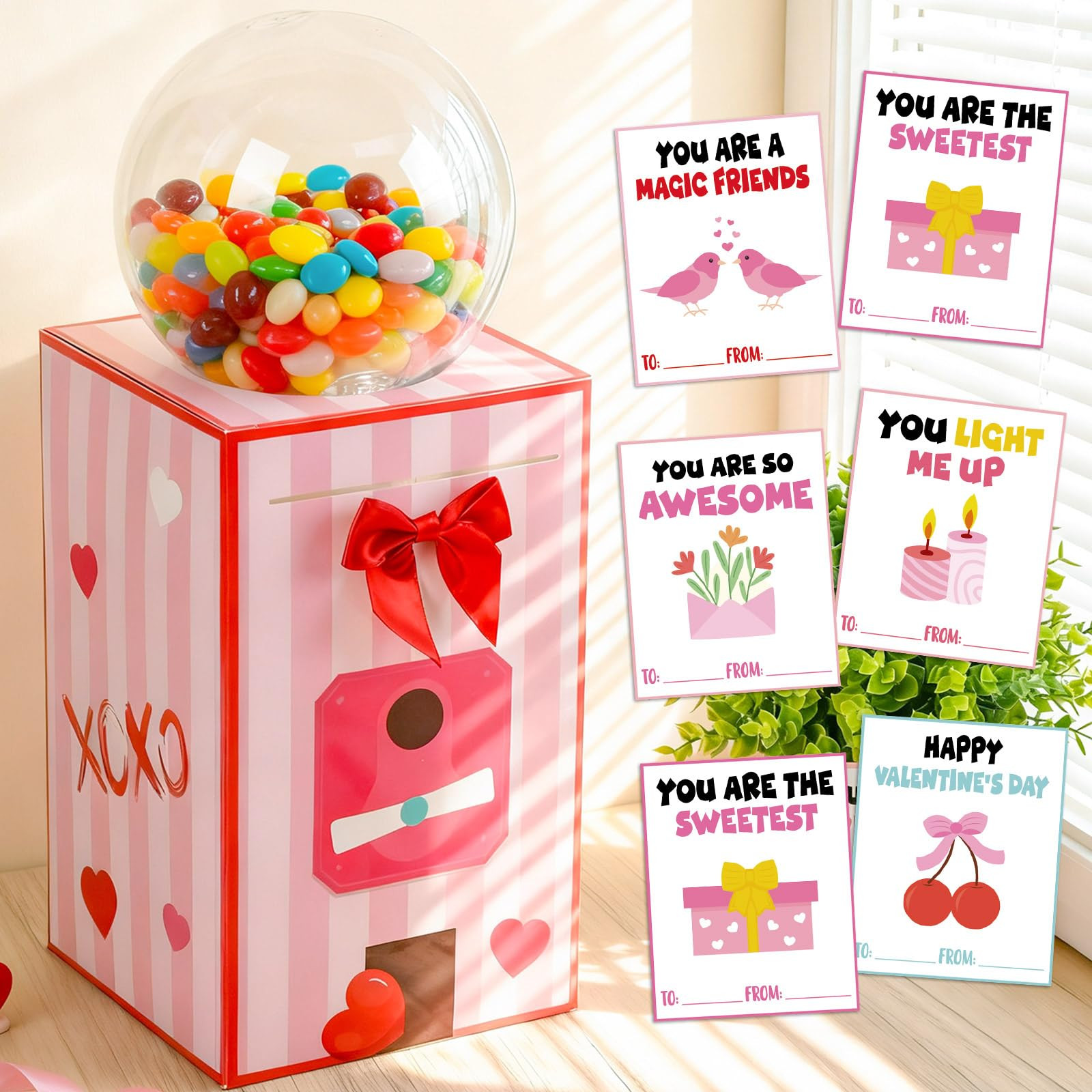 50 PCS Large Valentine's Day Card Box for Exchange Valentine's Day Gumball Machine Mailbox for Cl... | Amazon (US)