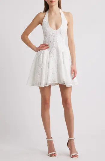 Delfi Collective Hera Eyelet Halter Minidress | Nordstromrack | Nordstrom Rack
