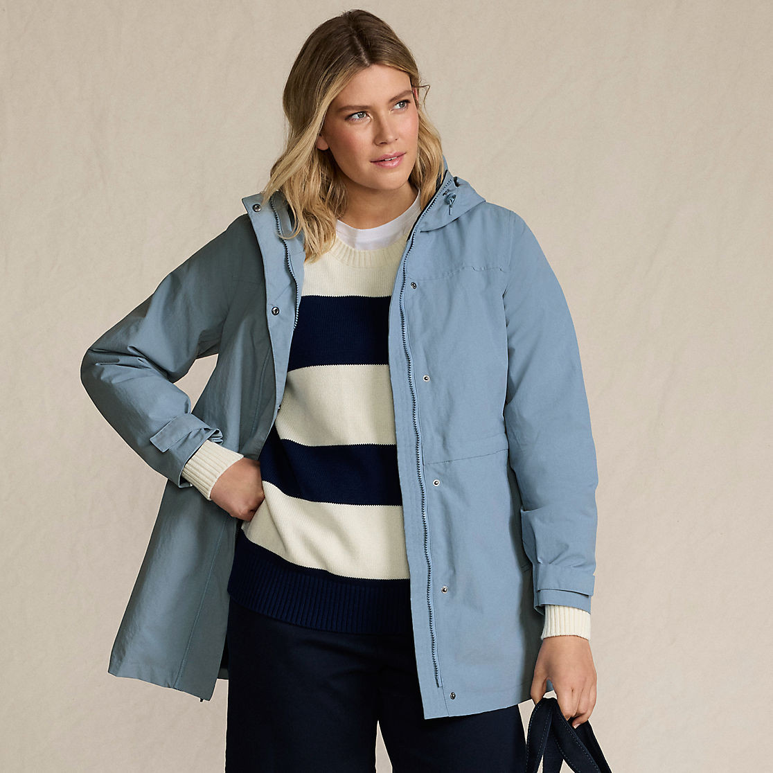 Women's Squall Hooded Waterproof Raincoat | Lands' End (US)