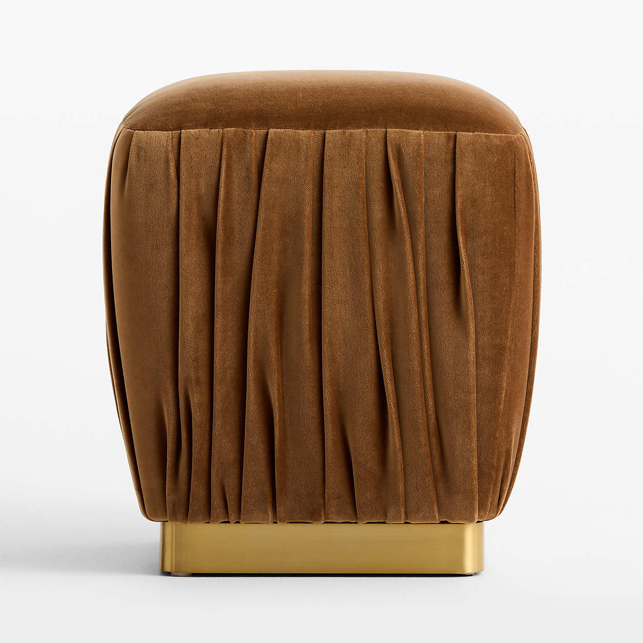 Velvet Goodbye Ottoman by Laura Harrier and Tiffany Howell | Crate & Barrel | Crate & Barrel