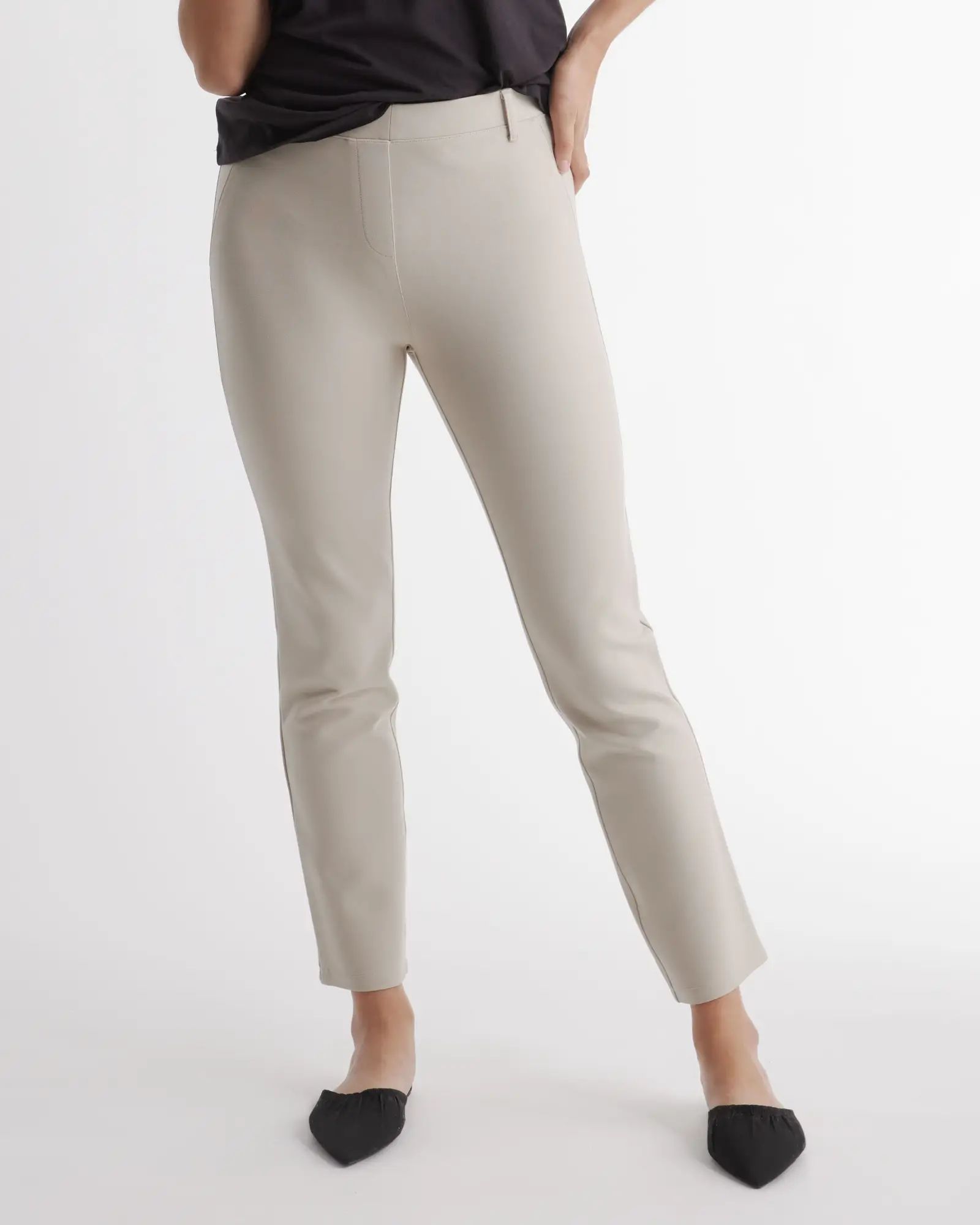 Ultra-Stretch Ponte Straight Leg Pants - Petite 28" inseam | Quince