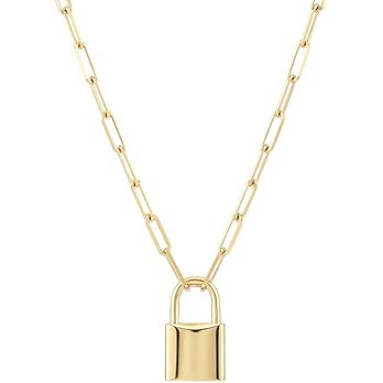 MUSTHAVE Bold Lock Necklace – Statement Clip Chain, gift for her, anniversary, 14K gold-plated ... | Amazon (US)