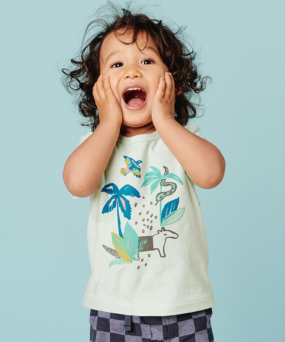 Tea Collection Boys' Tee Shirts Garden - Garden Party Teal & Blue Jungle Tee - Infant & Toddler | Zulily