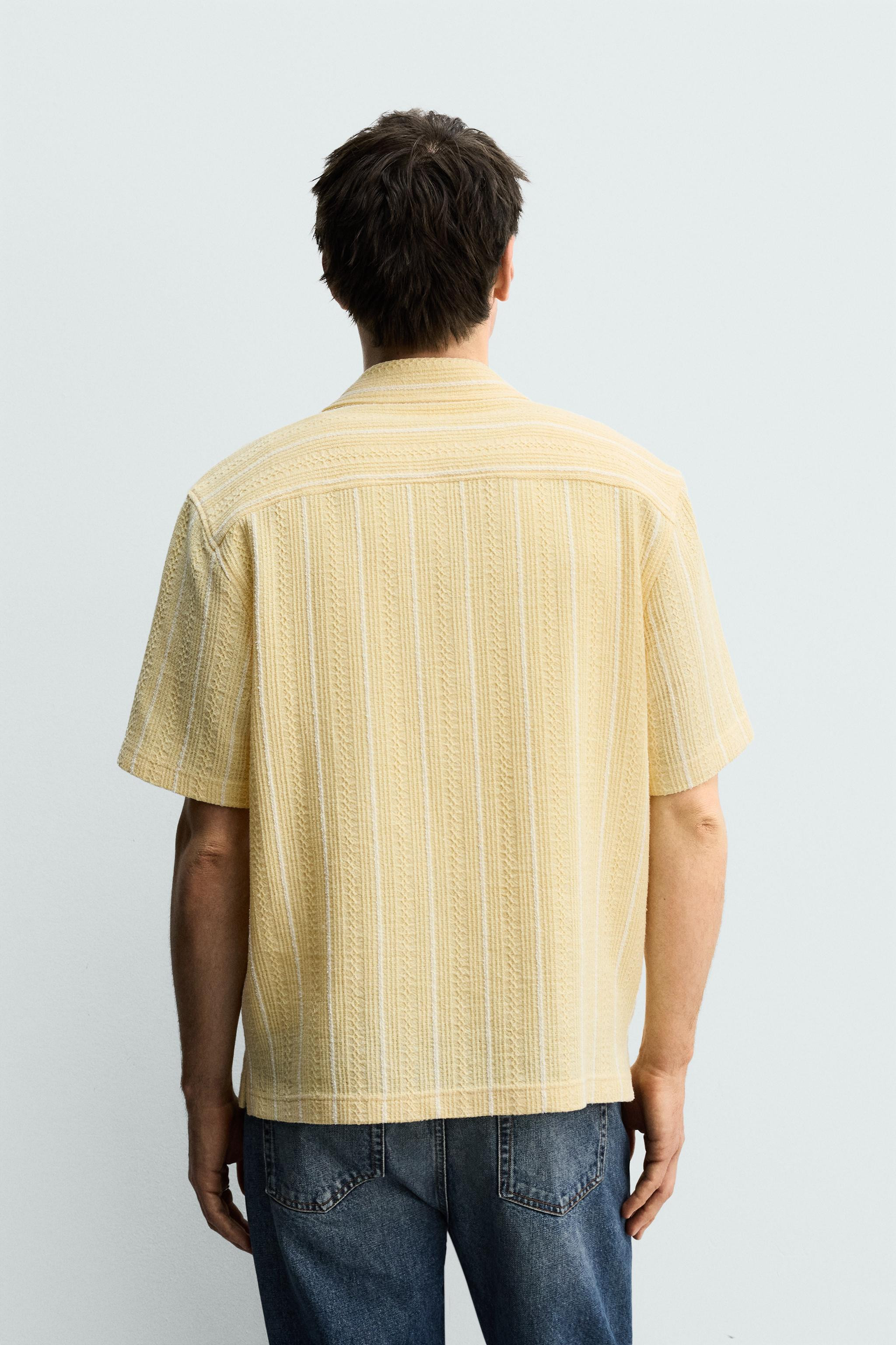 REGULAR FIT STRIPED JACQUARD SHIRT | Zara US