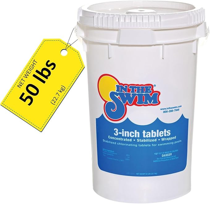 In The Swim 3 Inch Stabilized Chlorine Tablets for Sanitizing Swimming Pools - Individually Wrapp... | Amazon (US)